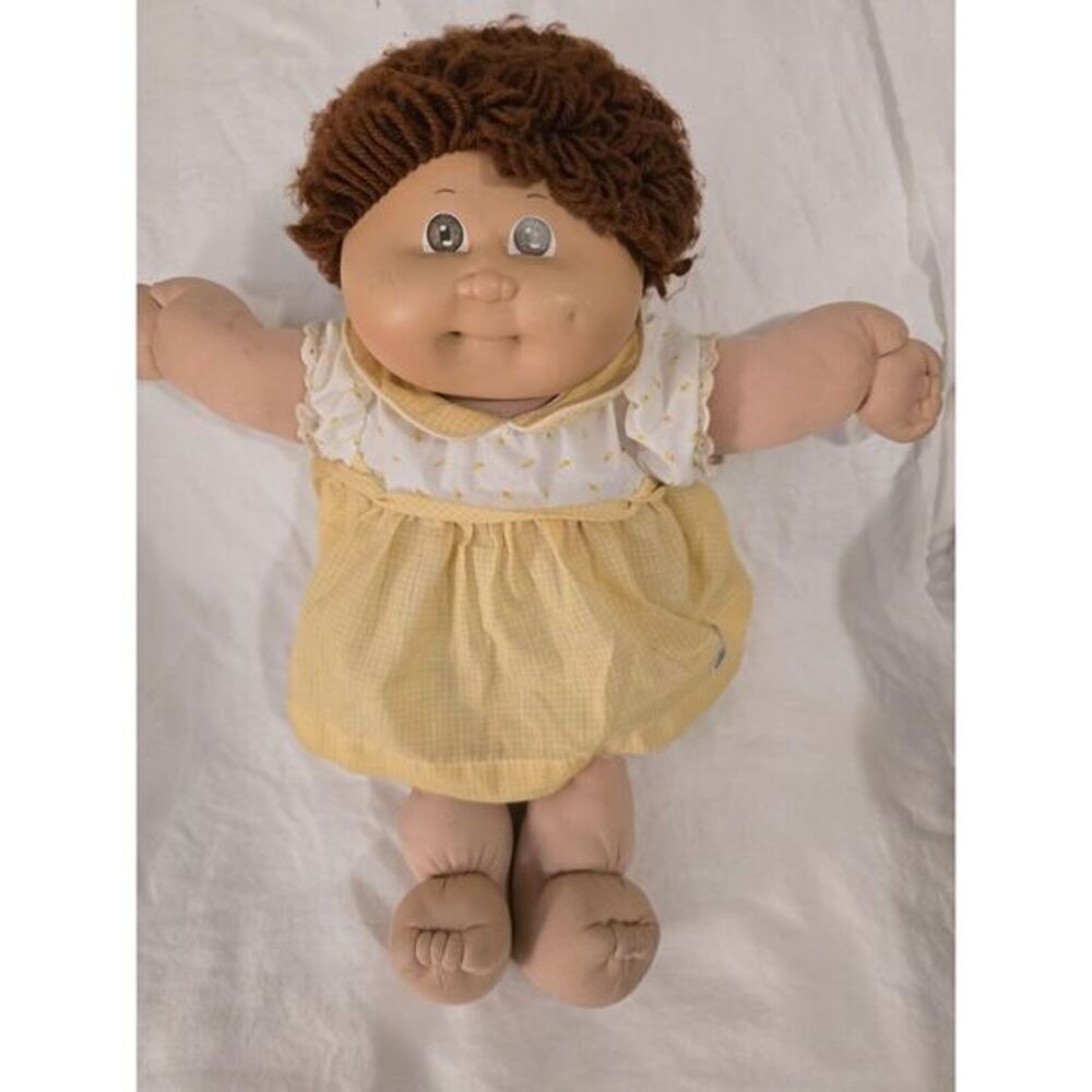 Vintage 1978 1982 Cabbage Patch Doll Brown Hair Brown Eyes‎ Pigtail